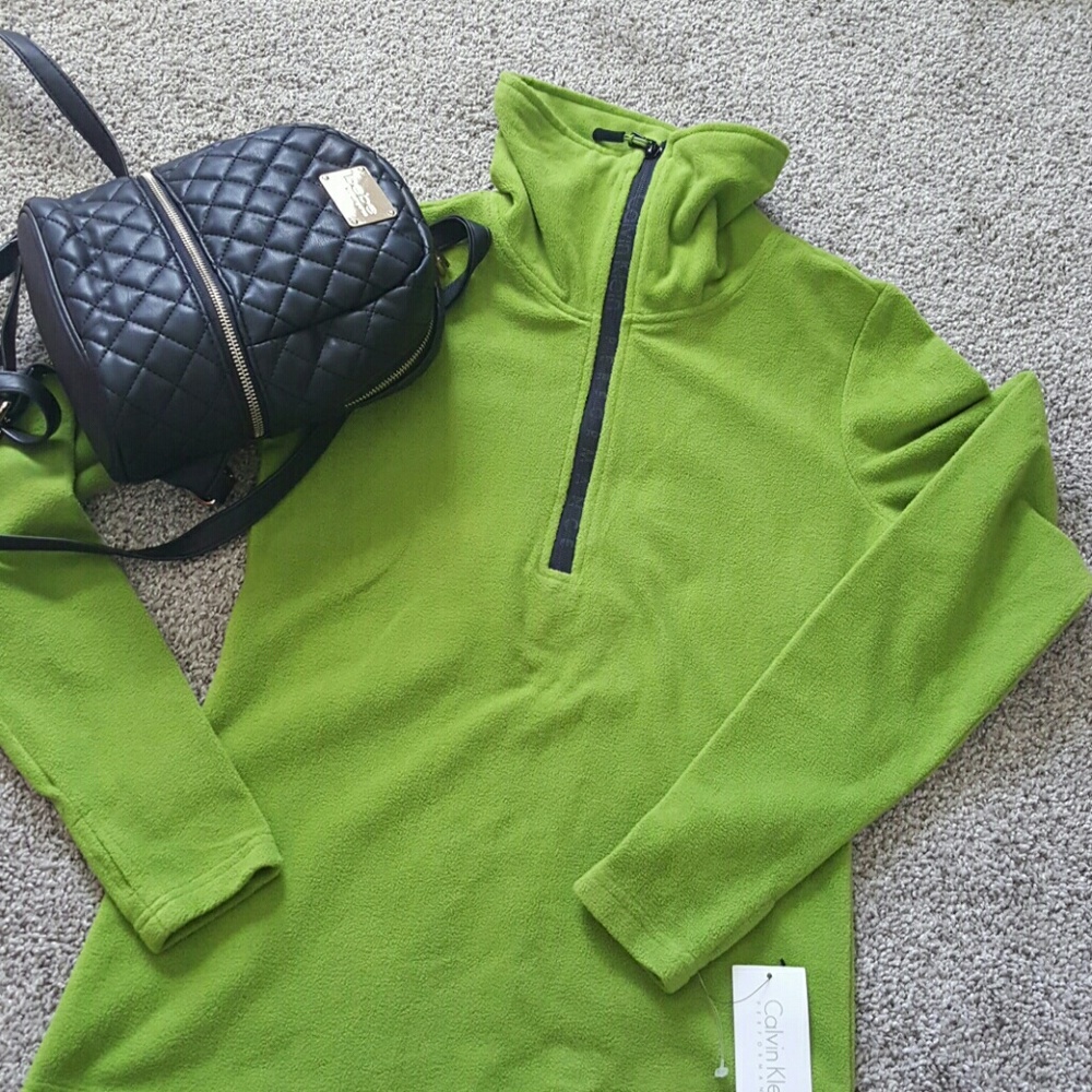 Calvin Klein performance sweatshirt pullover 1/2 zip women green size S